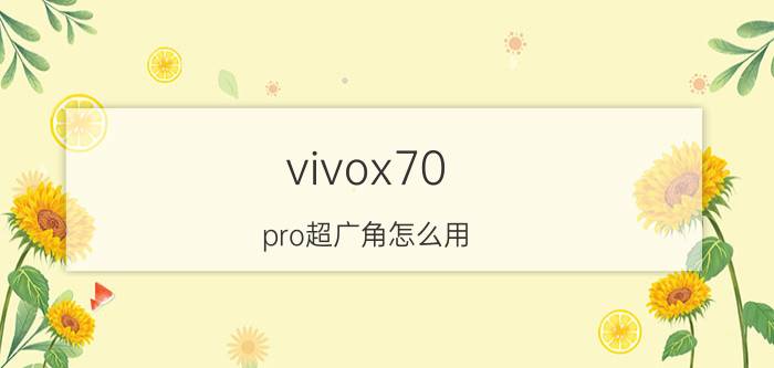 vivox70 pro超广角怎么用 vivo x70 pro说明书？